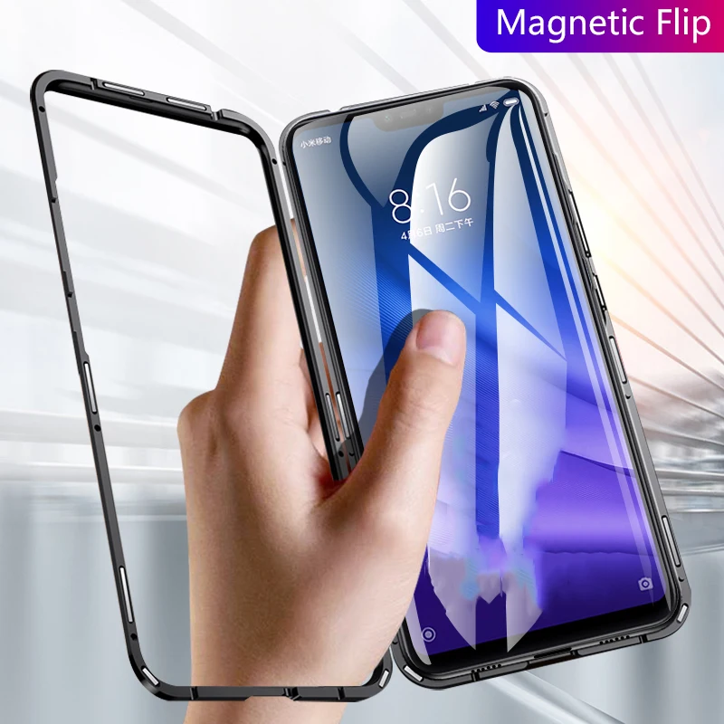 chyi-magnetic-case-for-xiaomi-mi-8-lite-case-clear-glass-back-cover-frame-protective