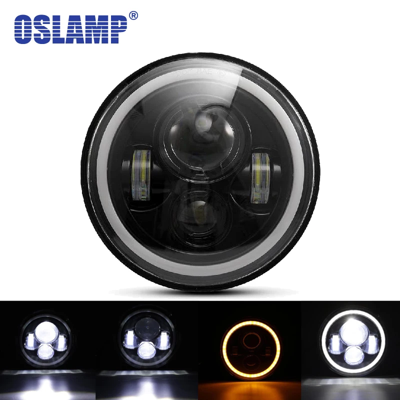 Oslamp 7inch Round LED Headlight with Amber/White Halo Angle Eye Led Driving Light H4/H13 For Jeep Wrangler JK CJ TJ LJ 12V
Oslamp 7inch Round LED Headlight with Amber/White Halo Angle Eye Led Driving Light H4/H13 For Jeep Wrangler JK CJ TJ LJ 12V