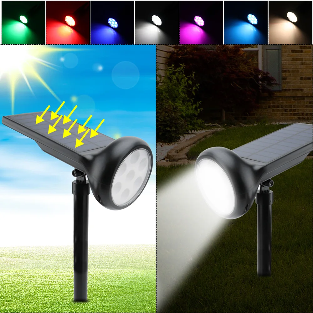 7 RGB LED Solar Spotlight Waterproof Outdoor Solar Lamp for Garden Decoration Landscape Lighting Color Spot Light Path Lawn Lamp
7 RGB LED Solar Spotlight Waterproof Outdoor Solar Lamp for Garden Decoration Landscape Lighting Color Spot Light Path Lawn Lamp