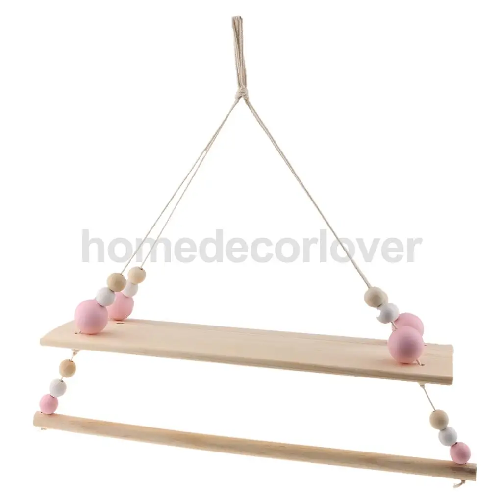 Wall Hanging Wooden Shelves Floating Wall Shelf Home Decor Baby Kids Room Storage Holder Hanger