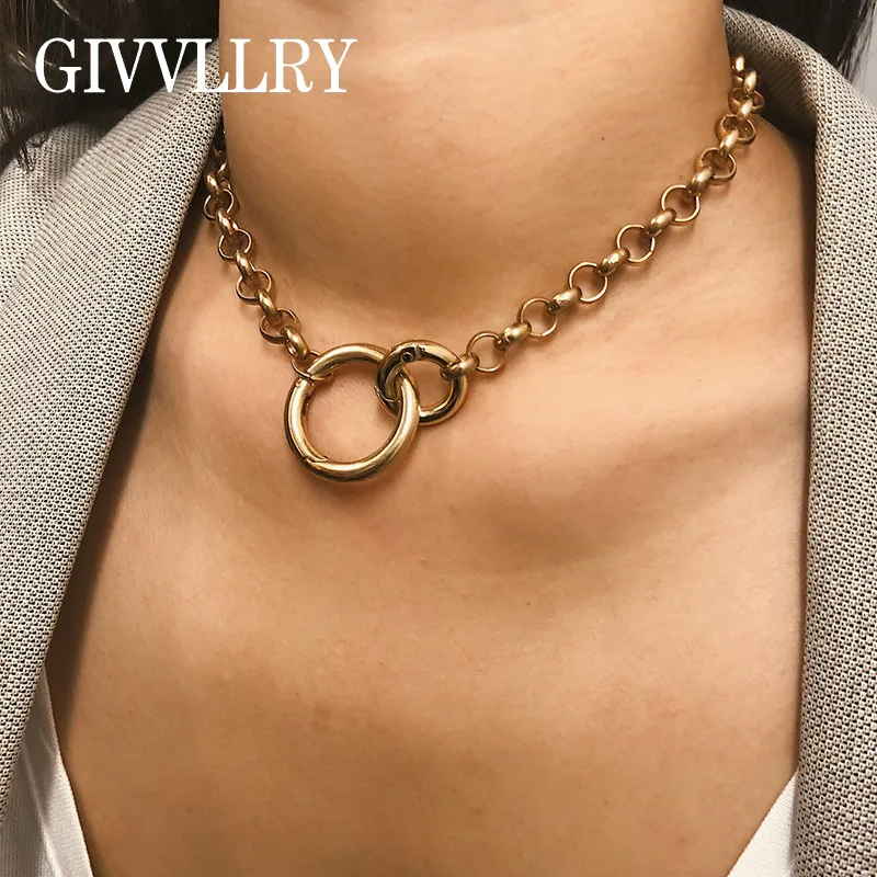 GIVVLLRY Punk Miami Cuban Choker Necklace Hip Hop Jewelry 2019 Trendy Iron Thick Chain Circle Necklace Women Neck Accessories
GIVVLLRY Punk Miami Cuban Choker Necklace Hip Hop Jewelry 2019 Trendy Iron Thick Chain Circle Necklace Women Neck Accessories