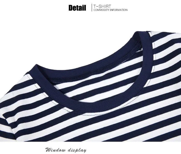 2018 Fashion Cotton T-shirts Women Tshirt Striped Short Sleeve Ladies Tops Tees Plus Size Rayas Camiseta Femme T-shirt Verano (13)