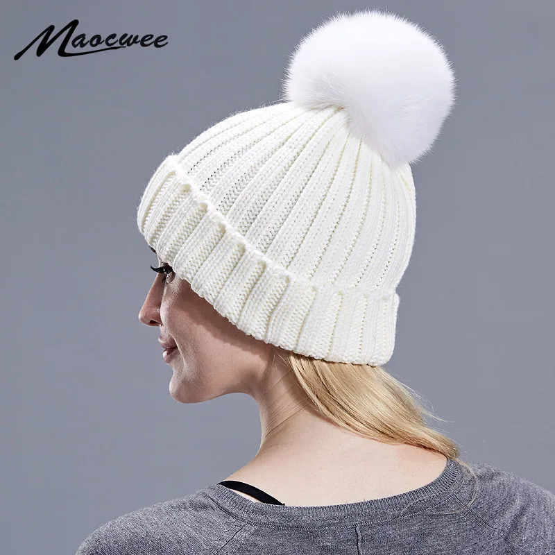Women's Winter Hats Solid 2018 Autumn Winter Real Fox Raccoon Fur Pompom Skullies Beanies Cotton Wool Warm Knitted Cap
Women's Winter Hats Solid 2018 Autumn Winter Real Fox Raccoon Fur Pompom Skullies Beanies Cotton Wool Warm Knitted Cap