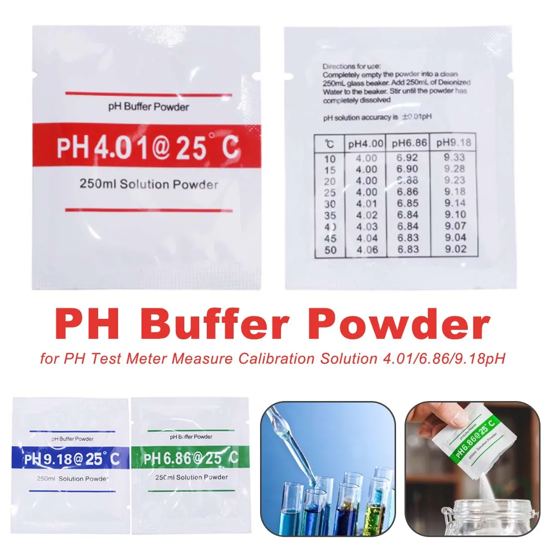 3pcs/lot PH tester measure calibration solution Powder for PH Test Meter Measure Calibration Point 4.00 6.86 9.18 15%off
3pcs/lot PH tester measure calibration solution Powder for PH Test Meter Measure Calibration Point 4.00 6.86 9.18 15%off