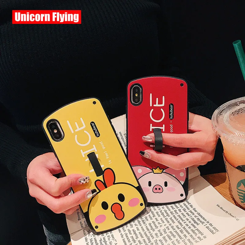 LinXiang Nice Chick Cartoon Pig Invisible Ring Stand Matte Phone Case Back Cover For iphone 6 6s 7 8 Plus X XS Max XR
LinXiang Nice Chick Cartoon Pig Invisible Ring Stand Matte Phone Case Back Cover For iphone 6 6s 7 8 Plus X XS Max XR