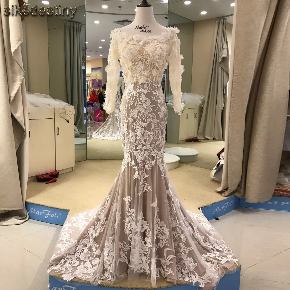 Mermaid Wedding Dress Zipper Wedding Gown High Quality Cube Flower Vestido de Noiva Luxury Bridal Gown Nude Tulle Coffee Lining
Mermaid Wedding Dress Zipper Wedding Gown High Quality Cube Flower Vestido de Noiva Luxury Bridal Gown Nude Tulle Coffee Lining