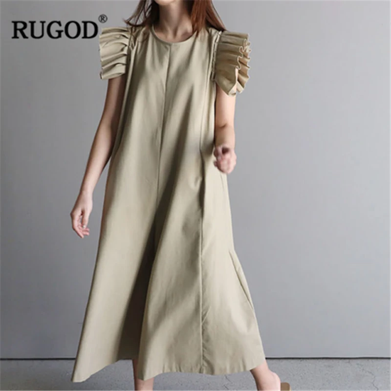 RUGOD 2019 New Arrival Women Solid Literary Jumpsuit O-neck Sleeveless Pleated Cuff Loose A-line Rompers Temperament Mujer Suit
RUGOD 2019 New Arrival Women Solid Literary Jumpsuit O-neck Sleeveless Pleated Cuff Loose A-line Rompers Temperament Mujer Suit