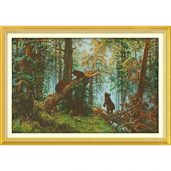 Everlasting Love Christmas The Pine Forest Morning Ecological Cotton Cross Stitch 11CT And 14CT Printed New Store Sales