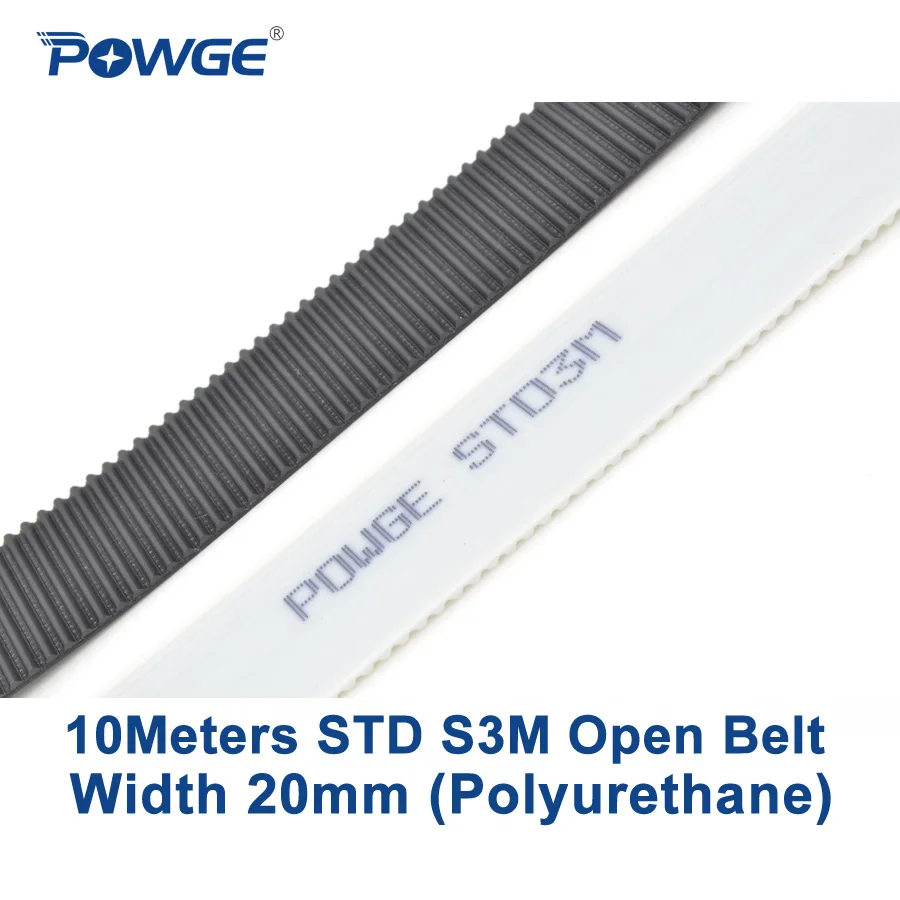 POWGE 10meters PU Arc STS STD S3M Open timing belt S3M-20mm Width 20mm Polyurethane steel 20STD3M Synchronous belt Laser CNC
POWGE 10meters PU Arc STS STD S3M Open timing belt S3M-20mm Width 20mm Polyurethane steel 20STD3M Synchronous belt Laser CNC
