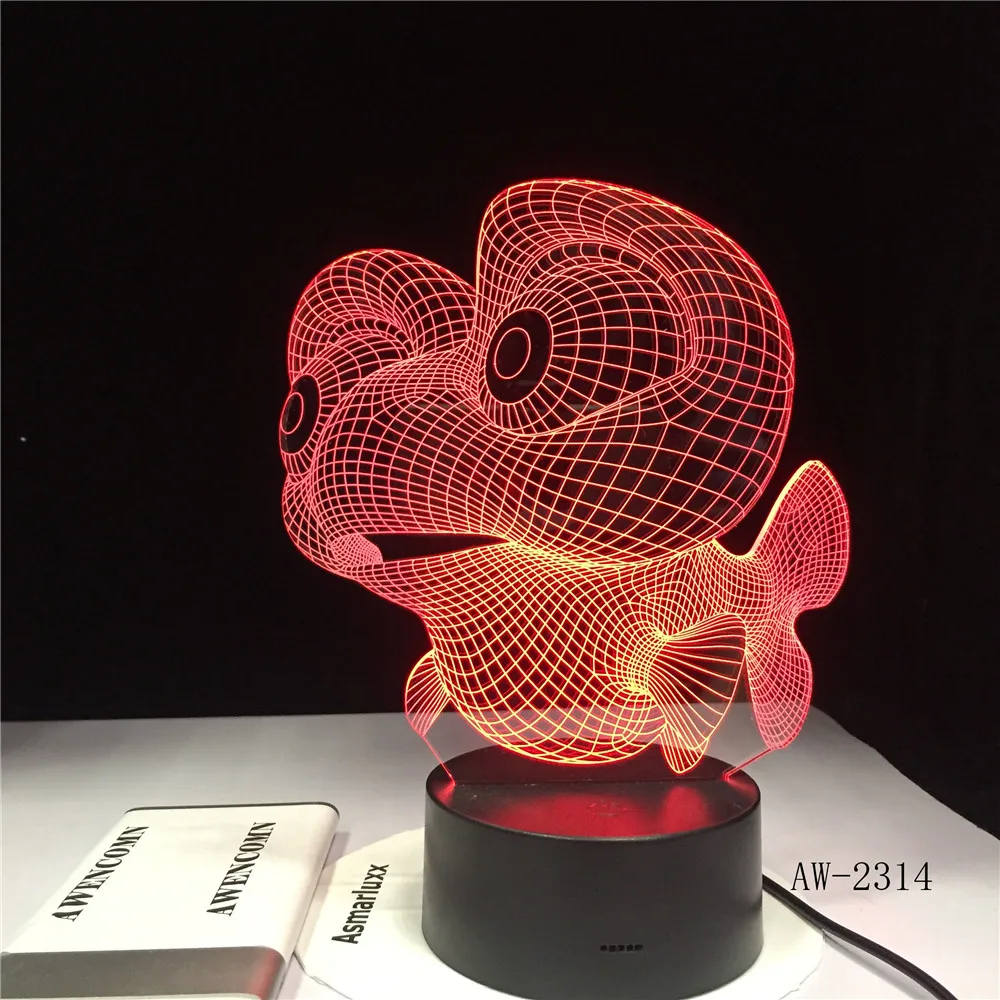 Big Eye Fish Shape Table Lamp USB Night Light 7 Colors Changing Bedroom Home Decor Travel Children Gift Toy 3D LED AW-2314
Big Eye Fish Shape Table Lamp USB Night Light 7 Colors Changing Bedroom Home Decor Travel Children Gift Toy 3D LED AW-2314
