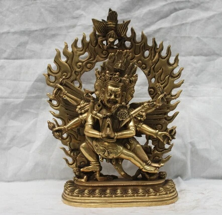 bi003862 Tibet Buddhism Brass Copper three heads Six Arm Hevajra Mahakala Buddha Statue
bi003862 Tibet Buddhism Brass Copper three heads Six Arm Hevajra Mahakala Buddha Statue