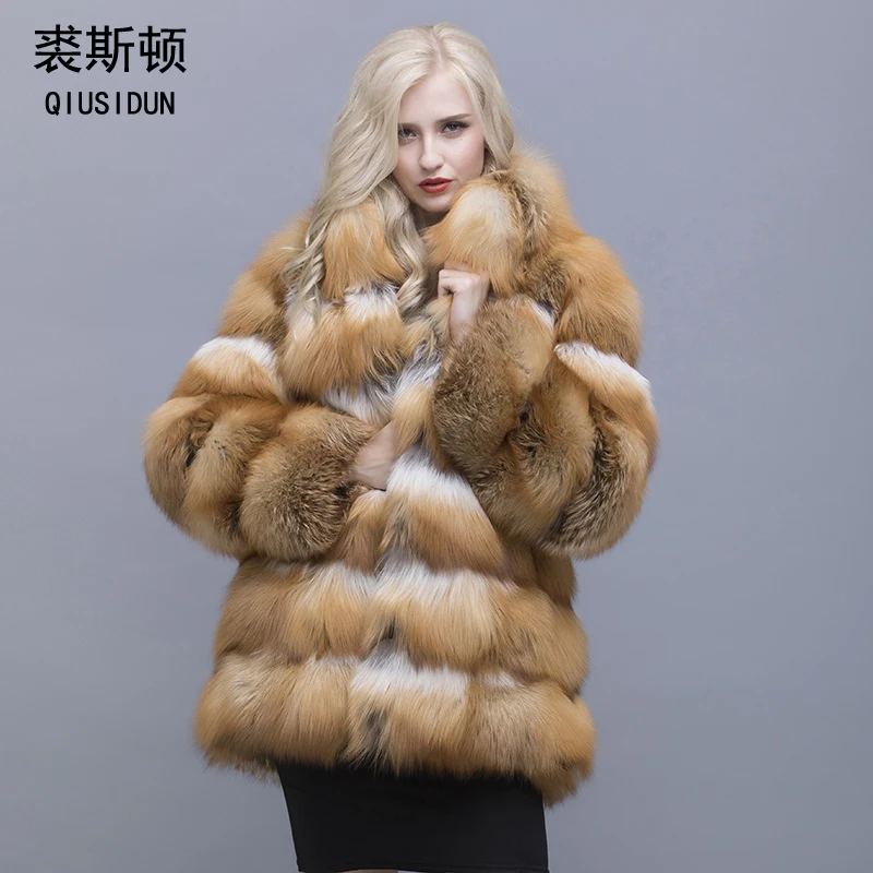 QIUSIDUN The Red Fox Fur Coat Mandarin Collar 75 Cm Coat Winter Warm Fashion Large Size Woman's Fur Coat Pocket Female Fox 2017
QIUSIDUN The Red Fox Fur Coat Mandarin Collar 75 Cm Coat Winter Warm Fashion Large Size Woman's Fur Coat Pocket Female Fox 2017