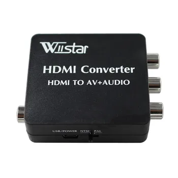 

BEST SOLUTION VX8812 HDMI2AV Converter HDMI to AV Converter Support SPDIF Coaxial Audio NTSC PAL Video HDMI TO 3RCA Adapter