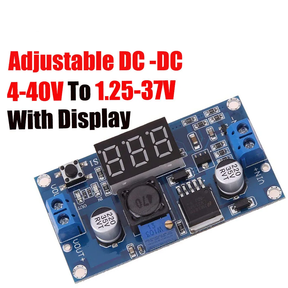 LM2596 LM2596S Power Module + LED Voltmeter DC-DC Adjustable Step-down Power Supply Module with Digital Display
LM2596 LM2596S Power Module + LED Voltmeter DC-DC Adjustable Step-down Power Supply Module with Digital Display