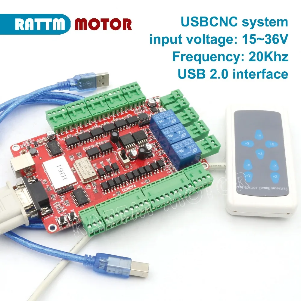 4 осевая Плата USB CNC с интерфейсной платой контроллер USBCNC ручкой управления