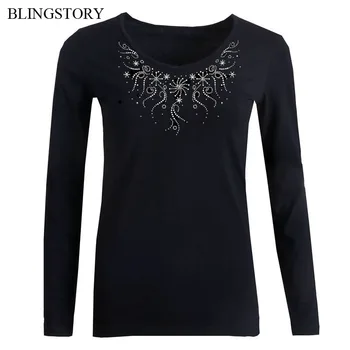 BLINGSTORY V-neck Women Long Sleeve Tee Tops Casual Basic Oversized T Shirt with Crystal
BLINGSTORY V-neck Women Long Sleeve Tee Tops Casual Basic Oversized T Shirt with Crystal
