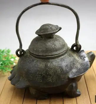 Antique antique bronze antique brass copper carved turtle stereo Brass Teapot flagon ornaments Report
Antique antique bronze antique brass copper carved turtle stereo Brass Teapot flagon ornaments Report