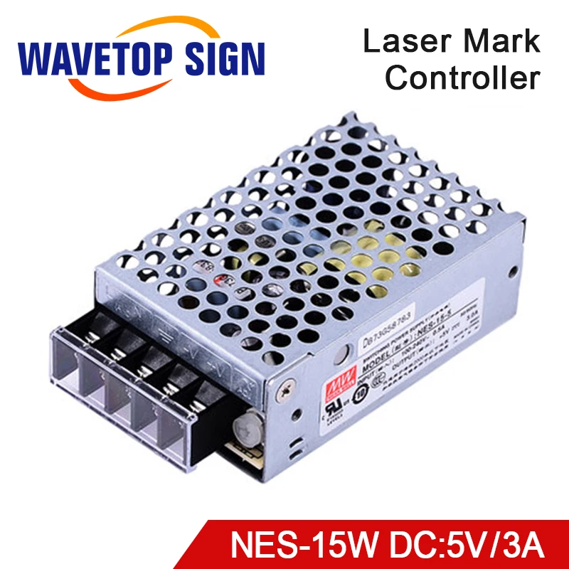 WaveTopSign Switching Power Supply NES-15-5V Output 5V3A use for Laser Marking Machine Control Card
WaveTopSign Switching Power Supply NES-15-5V Output 5V3A use for Laser Marking Machine Control Card