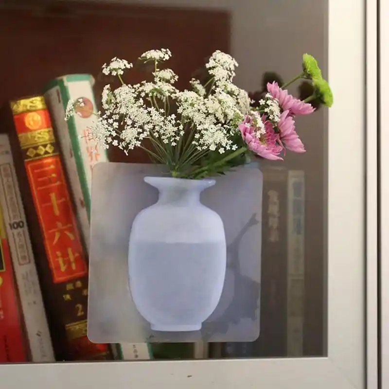 3d Silicone Sticky Wall Magic Plant Vases Container Decorations