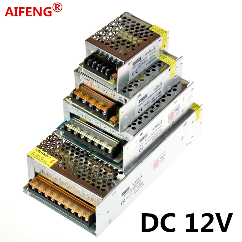 Aifeng AC 110V / 220V To 12v source power 12v 1a 2a 3a 5a 30a 50a Switching Power Supply Driver For Led Light Strip
Aifeng AC 110V / 220V To 12v source power 12v 1a 2a 3a 5a 30a 50a Switching Power Supply Driver For Led Light Strip