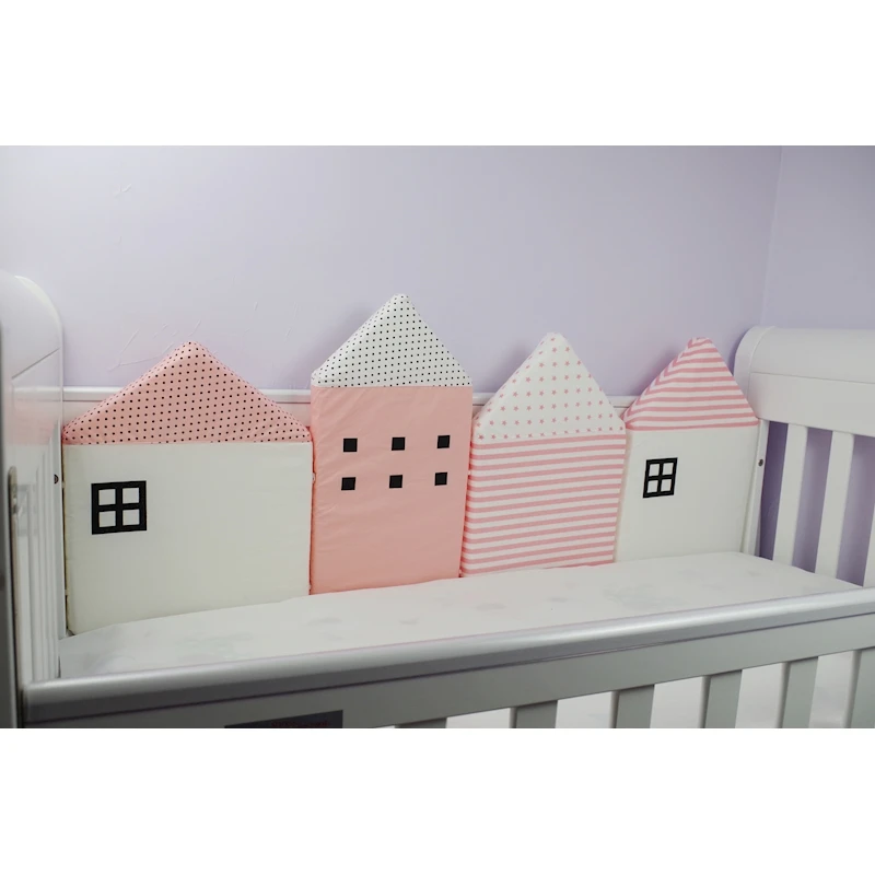baby-4-pcs-set-Myudi-Baby-bed-bumper-little-house-pattern-crib-protection-infant-Cot-Nursery (5)