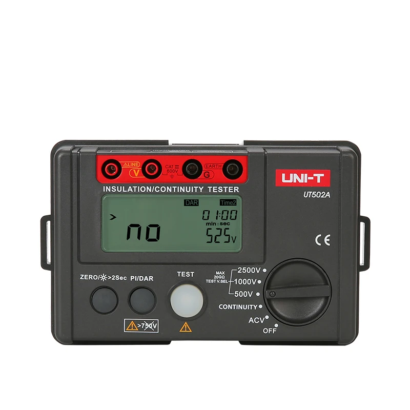 UNI-T Digital Megger Insulation Resistance Meter Tester Megohmmeter Voltmeter DVM 2500V 20G W/ LCD Backlight UT502A | Инструменты