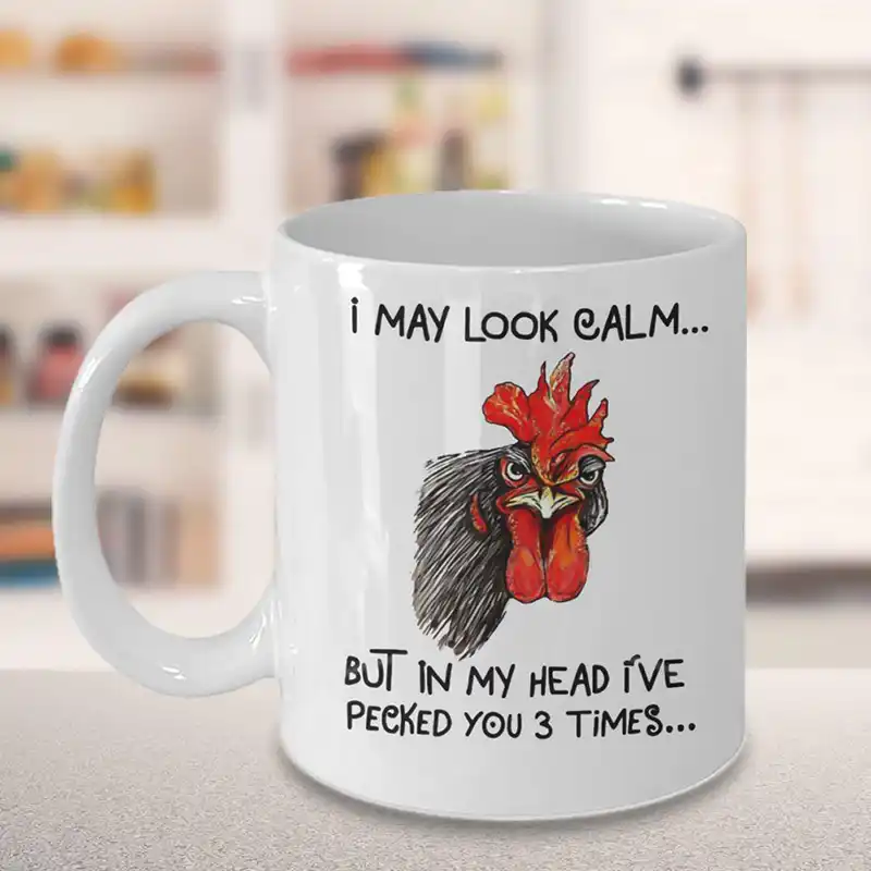 ceramic coffee mug with chicken head pattern for innovative cute