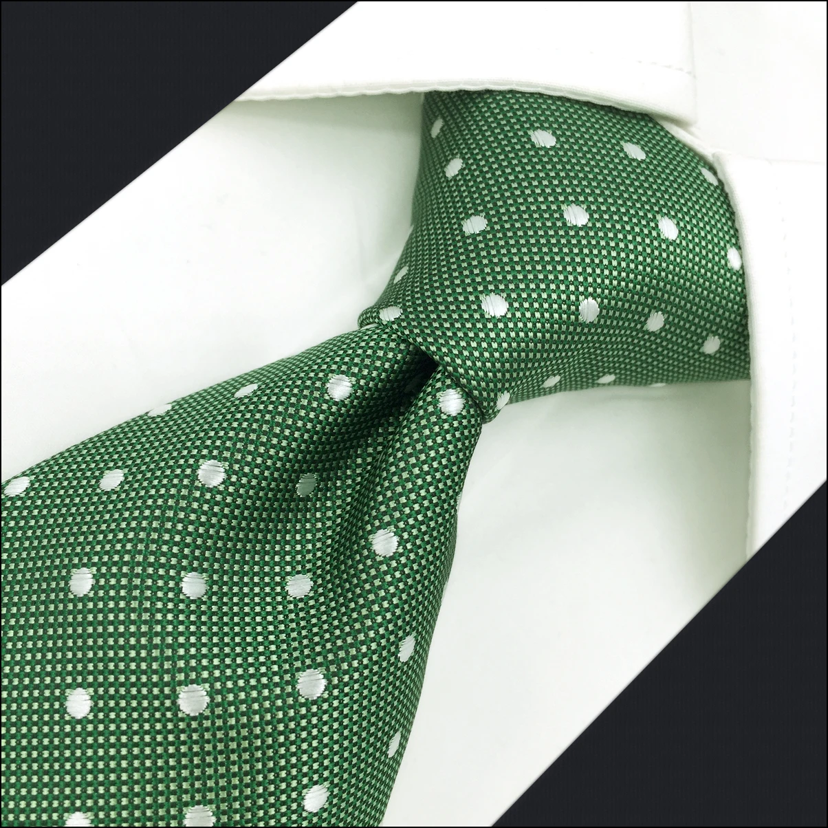 E21 Green Polka Dots Silk Mens Necktie Set Classic Fashion Ties for Male Brand New Accessory Hanky Extra Long Size E21 Green Polka Dots Silk Mens Necktie Set Classic Fashion Ties for Male Brand New Accessory Hanky Extra Long Size