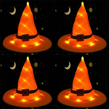 4Pcs Halloween Decoration Outdoor Hanging Lighted Witch Hat Lights for Yard Tree Decorations for Cosplay Props-Orange
4Pcs Halloween Decoration Outdoor Hanging Lighted Witch Hat Lights for Yard Tree Decorations for Cosplay Props-Orange