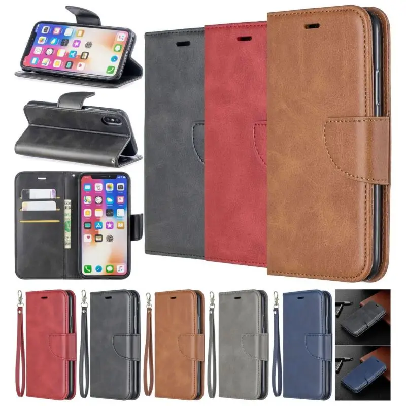 

2019 Case For iPhone 11 Pro Max Lambskin Leather Cover For apple X XS XR 5 5S SE 6 6S 7 8 Plus Retro Flip Fundas 5.8" 6.5" P07F
