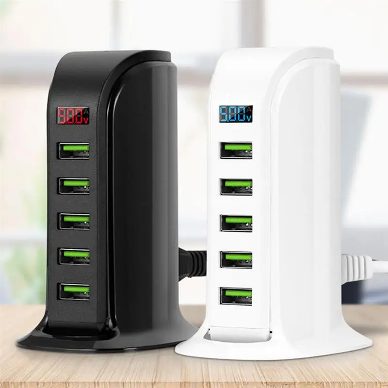 5 Ports USB Charger 5V/4A Multi Ports Adapter Smart Digital Display Charger USB Hub Desktop Extension US EU UK Plug Cable
5 Ports USB Charger 5V/4A Multi Ports Adapter Smart Digital Display Charger USB Hub Desktop Extension US EU UK Plug Cable