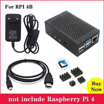 Raspberry Pi 4 Model B Aluminum Case Box Enclosure with 3A USBC Power Supply Adapter Aluminum Heat Sink Micro HDMI to HDMI Cable
Raspberry Pi 4 Model B Aluminum Case Box Enclosure with 3A USBC Power Supply Adapter Aluminum Heat Sink Micro HDMI to HDMI Cable