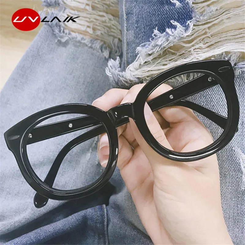 

UVLAIK 2019 Women Glasses Frames Men Oversized Eyeglasses Frame Vintage Round Clear Lens Glasses Optical Spectacle Frame