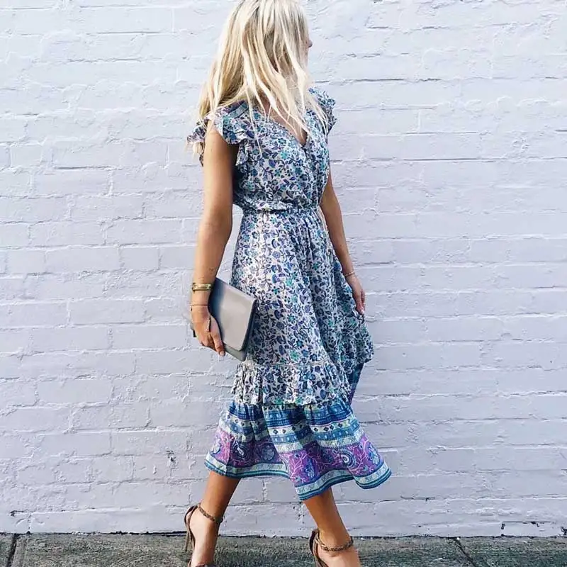TEELYNN rufles flare sleeve midi dresses floral print Gypsy summer Dresses long women dresses beach wear BOHO Dress vestidos
TEELYNN rufles flare sleeve midi dresses floral print Gypsy summer Dresses long women dresses beach wear BOHO Dress vestidos
