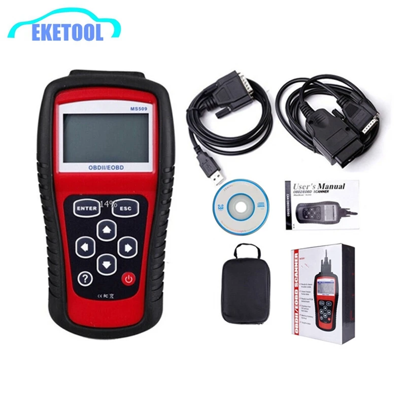 10 шт./лот считыватель кода автомобиля MS 509 OBD OBDII диагностический сканер MS509 для