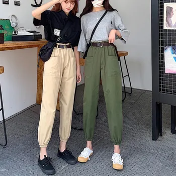 fashion women pants Belt cargo high waist pants loose trousers joggers female sweatpants streetwear Solid Color Pant
fashion women pants Belt cargo high waist pants loose trousers joggers female sweatpants streetwear Solid Color Pant