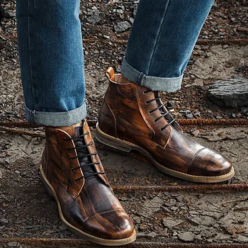 NEW 2019 Man Martins Boots Vintage Genuine Leather Casual Boots Lace Up Men Round Head Men Chelsea Boots Shoes
NEW 2019 Man Martins Boots Vintage Genuine Leather Casual Boots Lace Up Men Round Head Men Chelsea Boots Shoes
