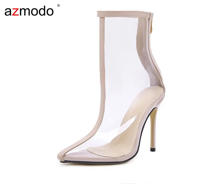 New Style Popular High Heels Ankle Boots PVC Transparent Back Zipper Solid Color Pointed Toe Fashion Boot Clear Shoes Sexy Pumps
New Style Popular High Heels Ankle Boots PVC Transparent Back Zipper Solid Color Pointed Toe Fashion Boot Clear Shoes Sexy Pumps
