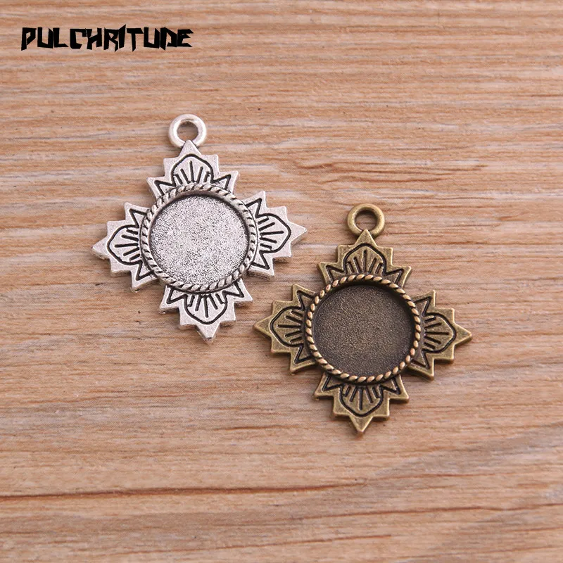 PULCHRITUDE 8pcs 12mm Inner Size Two Color Metal Alloy Simple Round Leaves Cabochon Pendant Setting Jewelry Findings
PULCHRITUDE 8pcs 12mm Inner Size Two Color Metal Alloy Simple Round Leaves Cabochon Pendant Setting Jewelry Findings