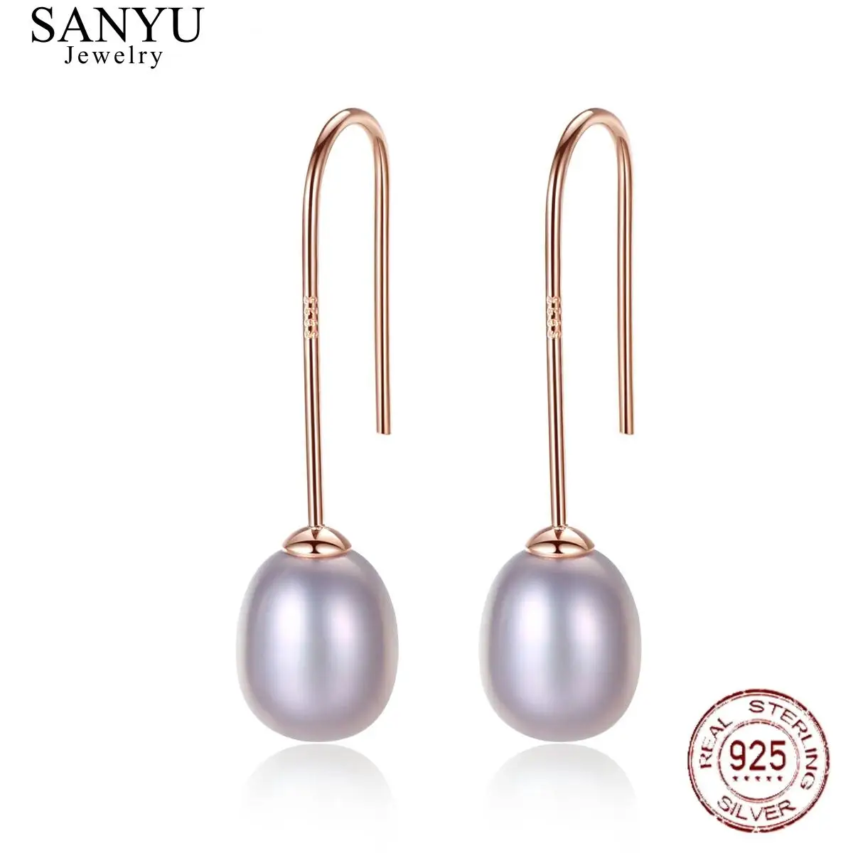 SANYU Fashion Yellow Gold Color 925 Sterling Silver 8mm Natural FreshWater Pearl Drop Earrings Jewelry For Women Fine Jewelry
SANYU Fashion Yellow Gold Color 925 Sterling Silver 8mm Natural FreshWater Pearl Drop Earrings Jewelry For Women Fine Jewelry