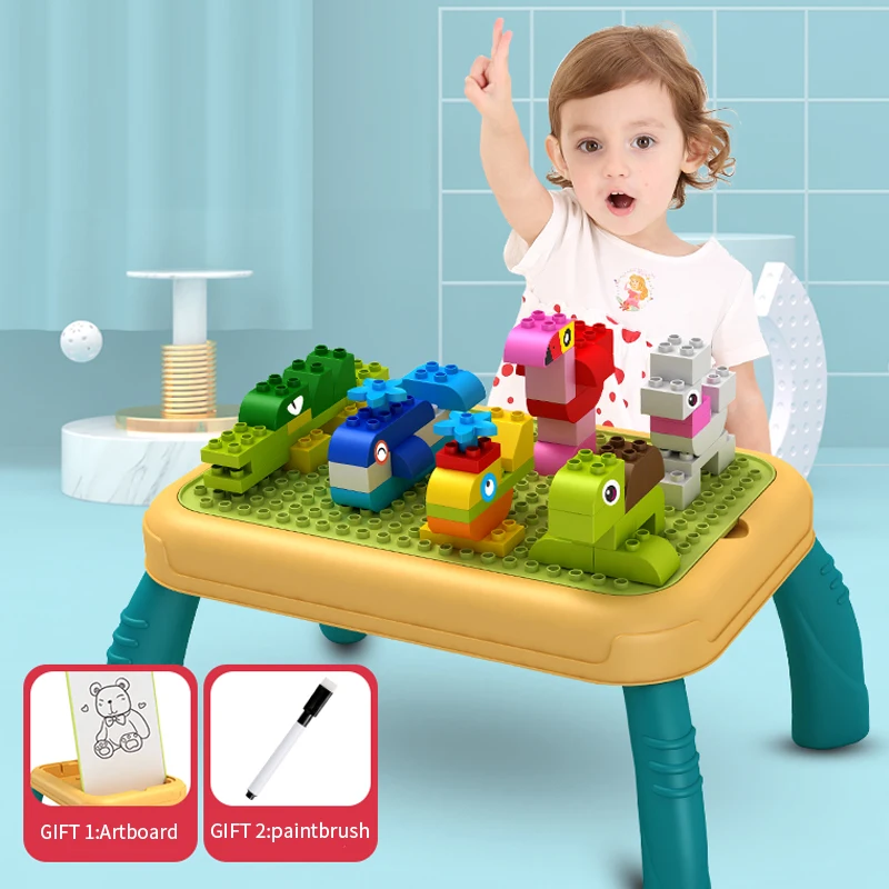 Classic Big Size Building Blocks Tables Multi-functional Drawing Board Table With Pen Children Study Desk Bricks Storage Toys
Classic Big Size Building Blocks Tables Multi-functional Drawing Board Table With Pen Children Study Desk Bricks Storage Toys