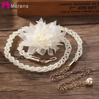 Molans Pearls Beaded Wedding Belt Gold Metal Chain Pearl Bridal Belt Lace Flower Belts For Bridal Wedding Dress Accessories 
Molans Pearls Beaded Wedding Belt Gold Metal Chain Pearl Bridal Belt Lace Flower Belts For Bridal Wedding Dress Accessories