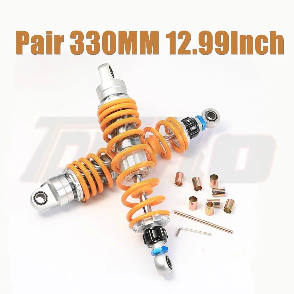 2Pcs Motor Rear Suspension 330mm 13" Off-Road Air Shock Absorber For YAMAHA BMW Honda KTM ATV Scooter Pit Bike Dirt Bike Go Kart
2Pcs Motor Rear Suspension 330mm 13" Off-Road Air Shock Absorber For YAMAHA BMW Honda KTM ATV Scooter Pit Bike Dirt Bike Go Kart