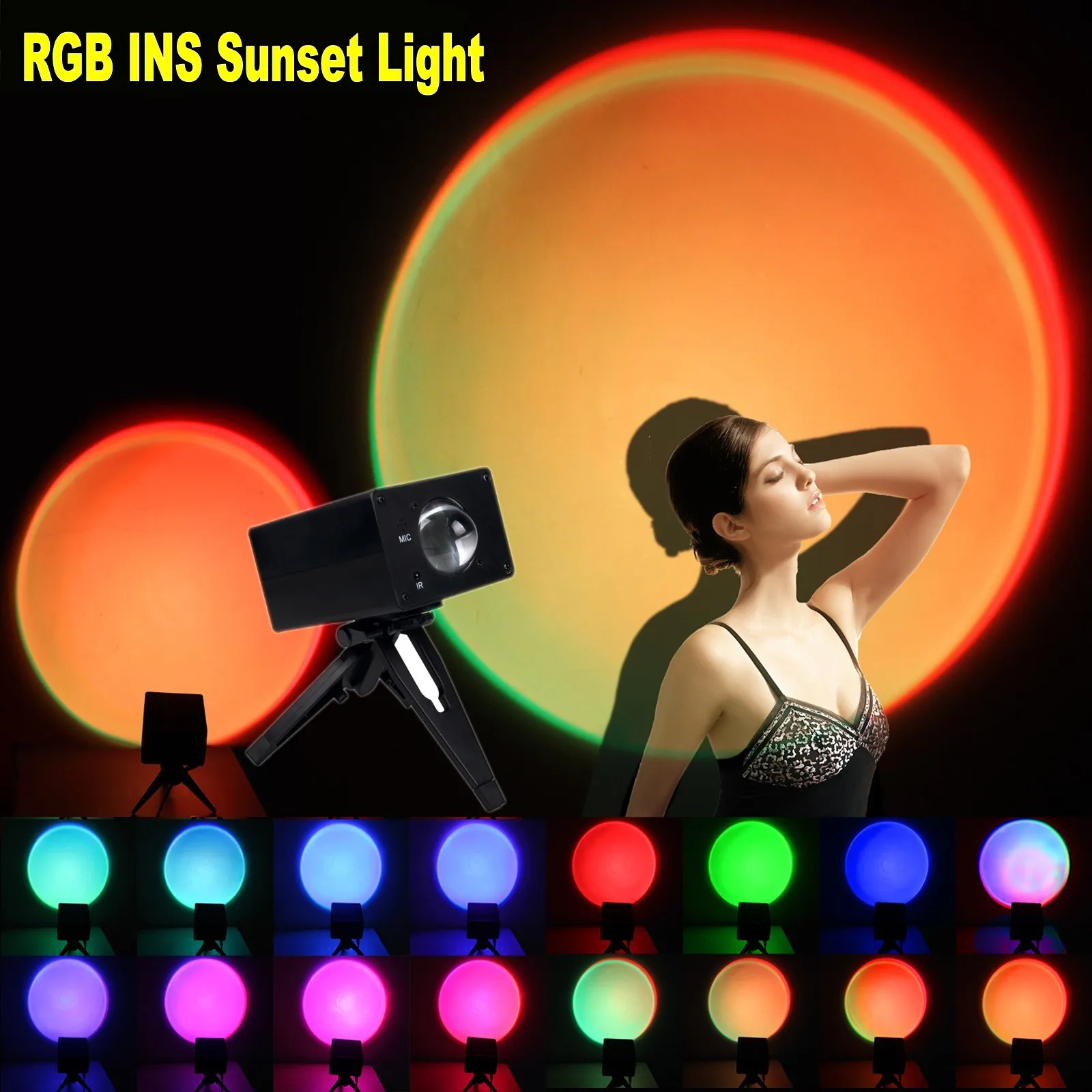 Новый RGB проекционный RGB-светильник с дистанционным управлением 16 цветов, радужная атмосфера, светодиодный сценический светильник, USB-фон, настенный декоративный светильник
Новый RGB проекционный RGB-светильник с дистанционным управлением 16 цветов, радужная атмосфера, светодиодный сценический светильник, USB-фон, настенный декоративный светильник
