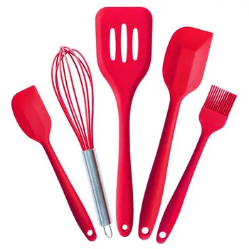 Silicone Kitchen Utensils Set (5 Piece) - High Heat Resistant to 480°F, Hygienic One Piece Design Large and Small Spatulas
Silicone Kitchen Utensils Set (5 Piece) - High Heat Resistant to 480°F, Hygienic One Piece Design Large and Small Spatulas