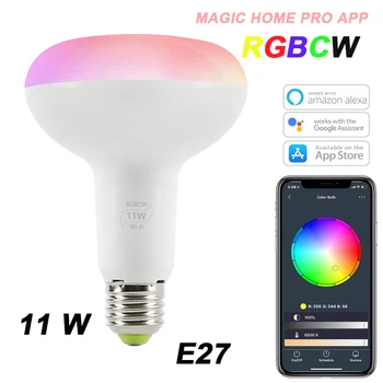 E27 11W WIFI Smart LED Light Bulbs Warm light RGBCW Magic Home Pro APP Wireless Remote Control Works with Alexa and Google Home
E27 11W WIFI Smart LED Light Bulbs Warm light RGBCW Magic Home Pro APP Wireless Remote Control Works with Alexa and Google Home