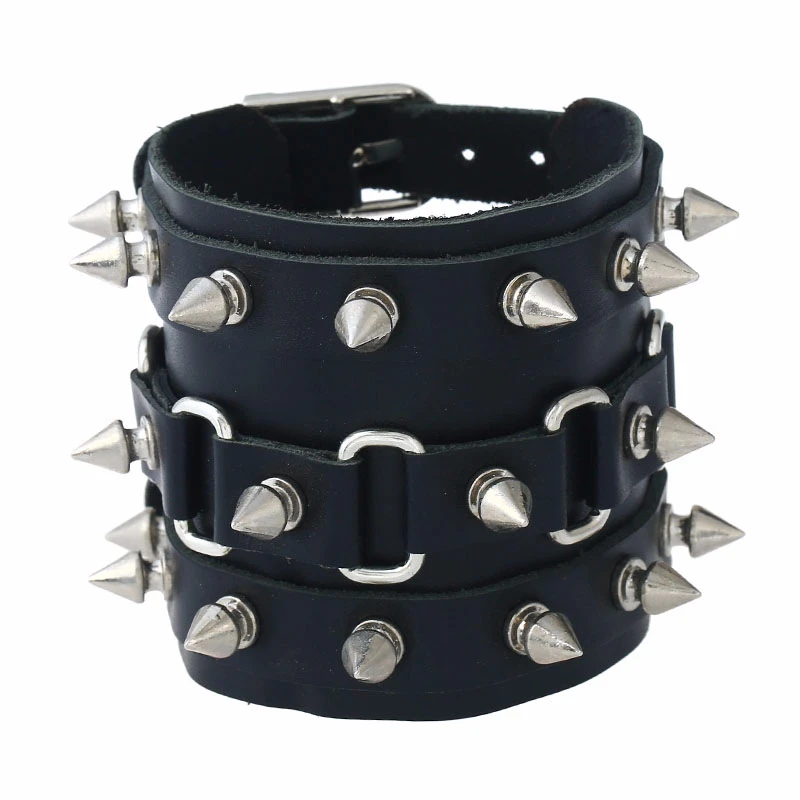 Punk Non-mainstream Exaggerated Wide Leather Bracelet Conical Tip Studded Charm Bracelets for Man Fashion Jewelry Accessories
Punk Non-mainstream Exaggerated Wide Leather Bracelet Conical Tip Studded Charm Bracelets for Man Fashion Jewelry Accessories