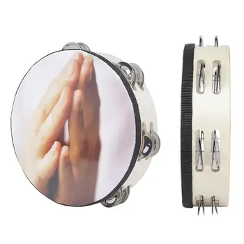 8 Inch Double Row Metal Jingles Tambourine Handbell Hand Drum Percussion Toy Musical Instrument Intelligence Develop Toy 
8 Inch Double Row Metal Jingles Tambourine Handbell Hand Drum Percussion Toy Musical Instrument Intelligence Develop Toy
