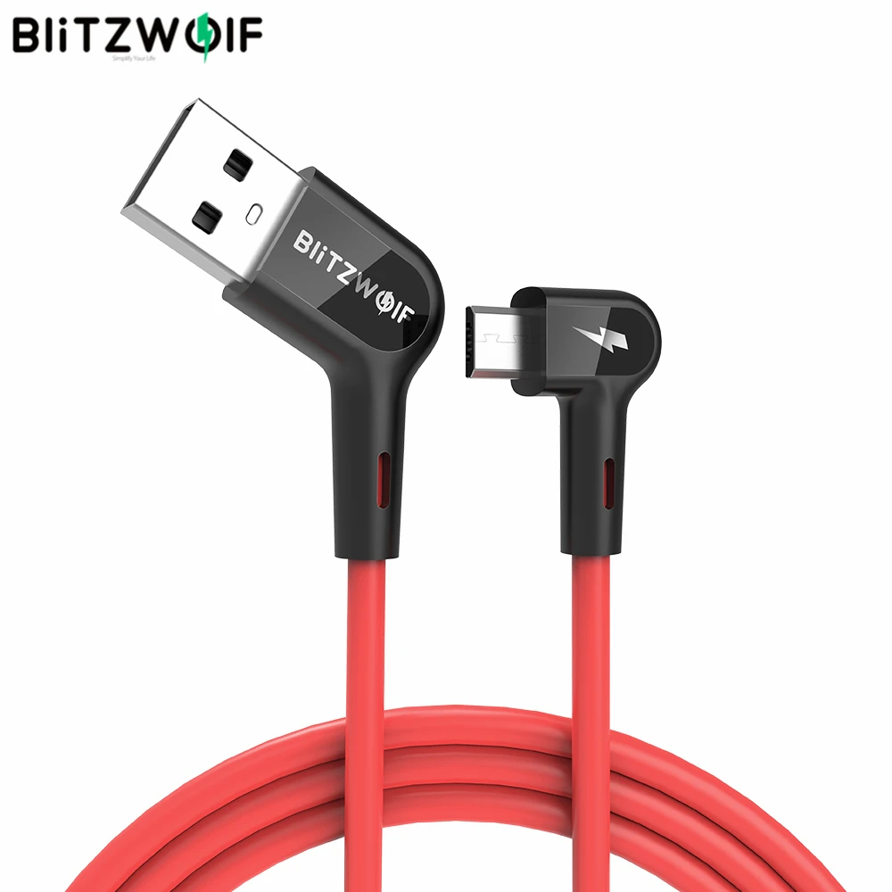 Blitzwolf Micro USB Cable 90° Right Angle 2.4A Fast Charge USB Data Cable for Xiaomi OPPO Huawei Android Mobile Phone Charging
Blitzwolf Micro USB Cable 90° Right Angle 2.4A Fast Charge USB Data Cable for Xiaomi OPPO Huawei Android Mobile Phone Charging