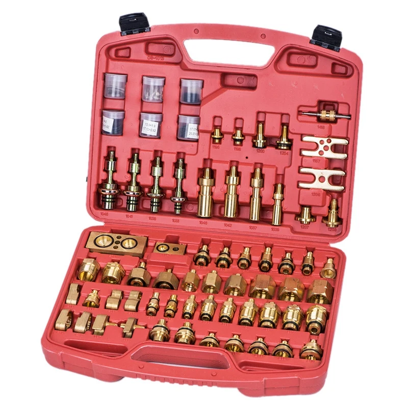 Auto Air Conditioning Leak Detection Tools Leak Check / Plugging / Testing Connector Repair Kit for European American Car
Auto Air Conditioning Leak Detection Tools Leak Check / Plugging / Testing Connector Repair Kit for European American Car